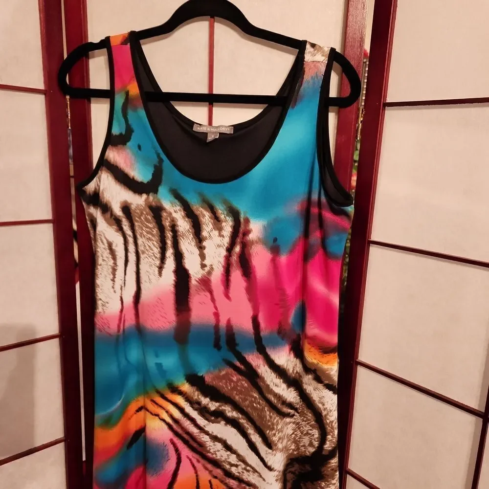 Kate & Mallory Vibrantly Colorful Hi/Low Sleeveless Dress